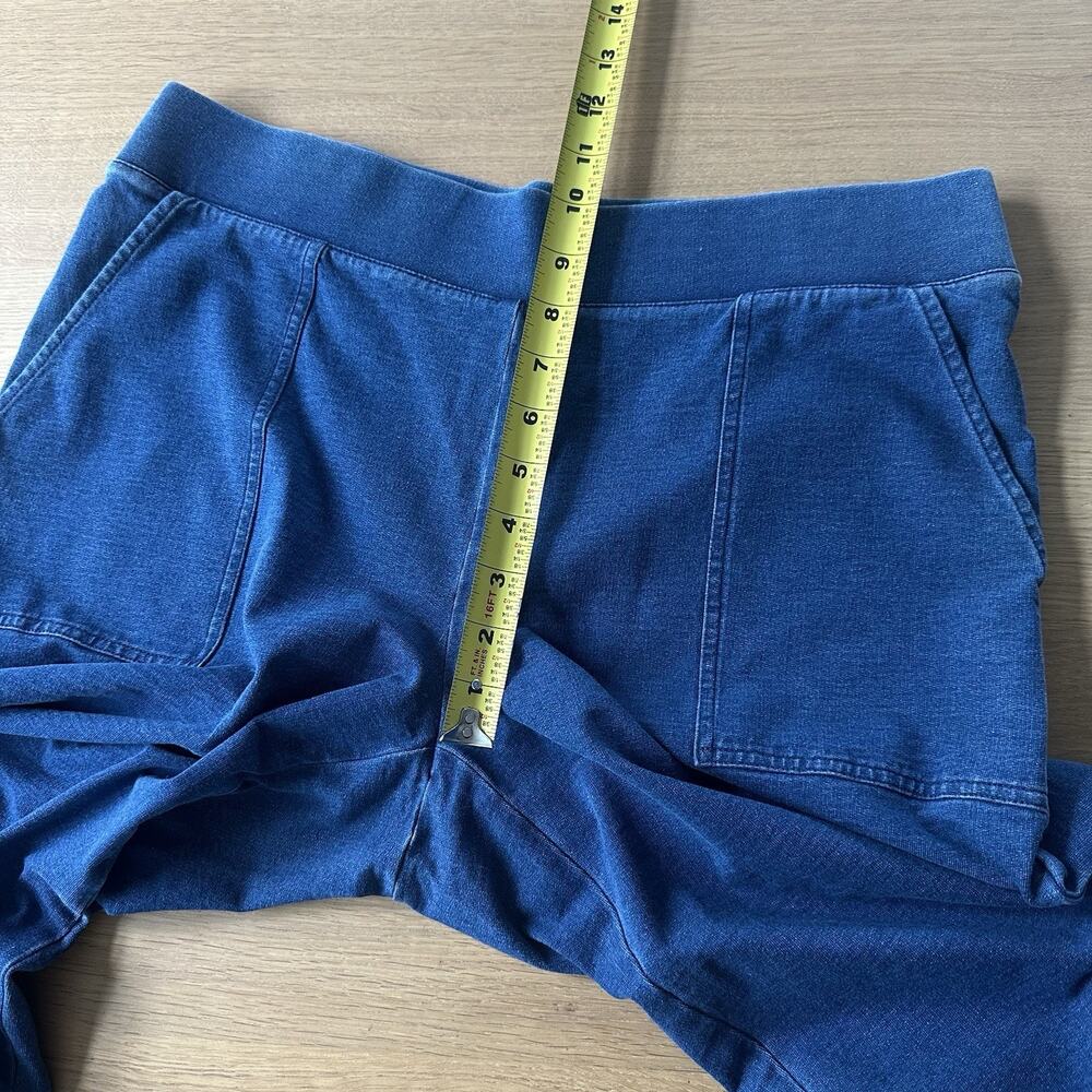 Pure Jill Indigo Wide Leg Pant Women Petite M Blue Stretch Cropped Coastal Lagen - Picture 9 of 10